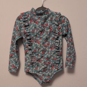 Boden Swimsuit 18-24 Month Strawberry Print Long Sleeve